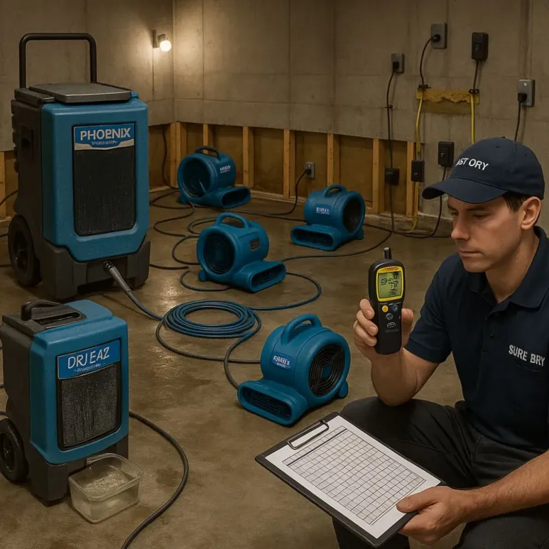 Structural Drying and Dehumidification process in Hudson County, NJ